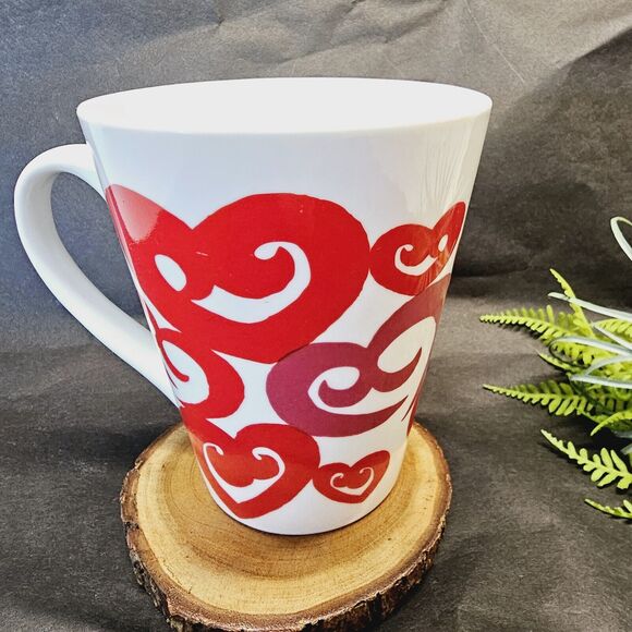 2 Starbucks Coffee Cup Mug 2016 Valentine's Day Pink Heart Arrow & Paisley Heart - Picture 5 of 11